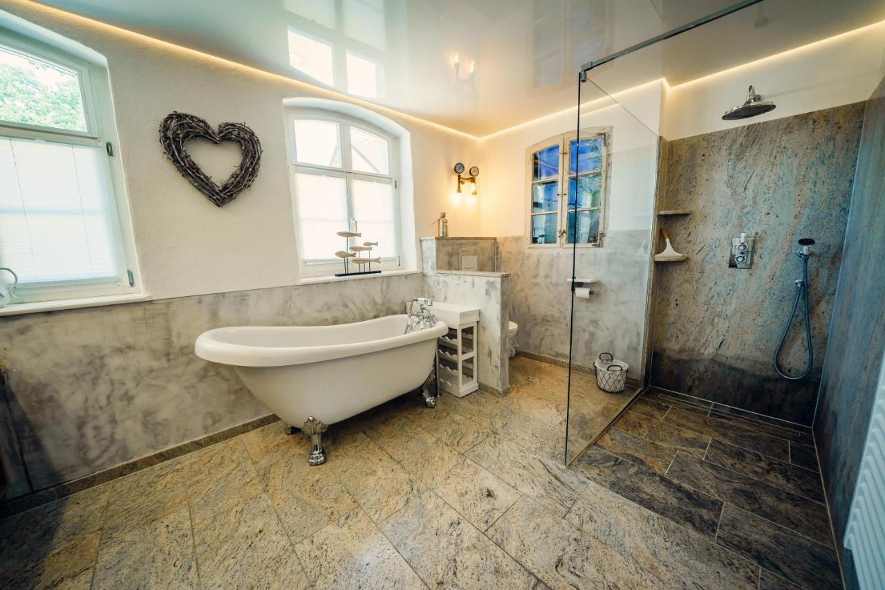 Alte Schmiede Mit Sauna, Pool Und Whirpool Im Aussenbereich Schoenstes Ferienhaus Der Lausitz Elsterheide Exterior foto